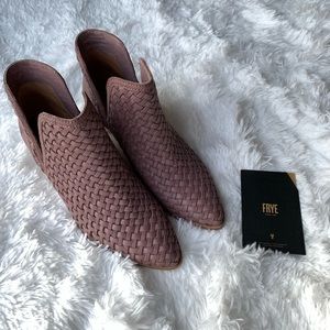 frye reed cut out woven bootie